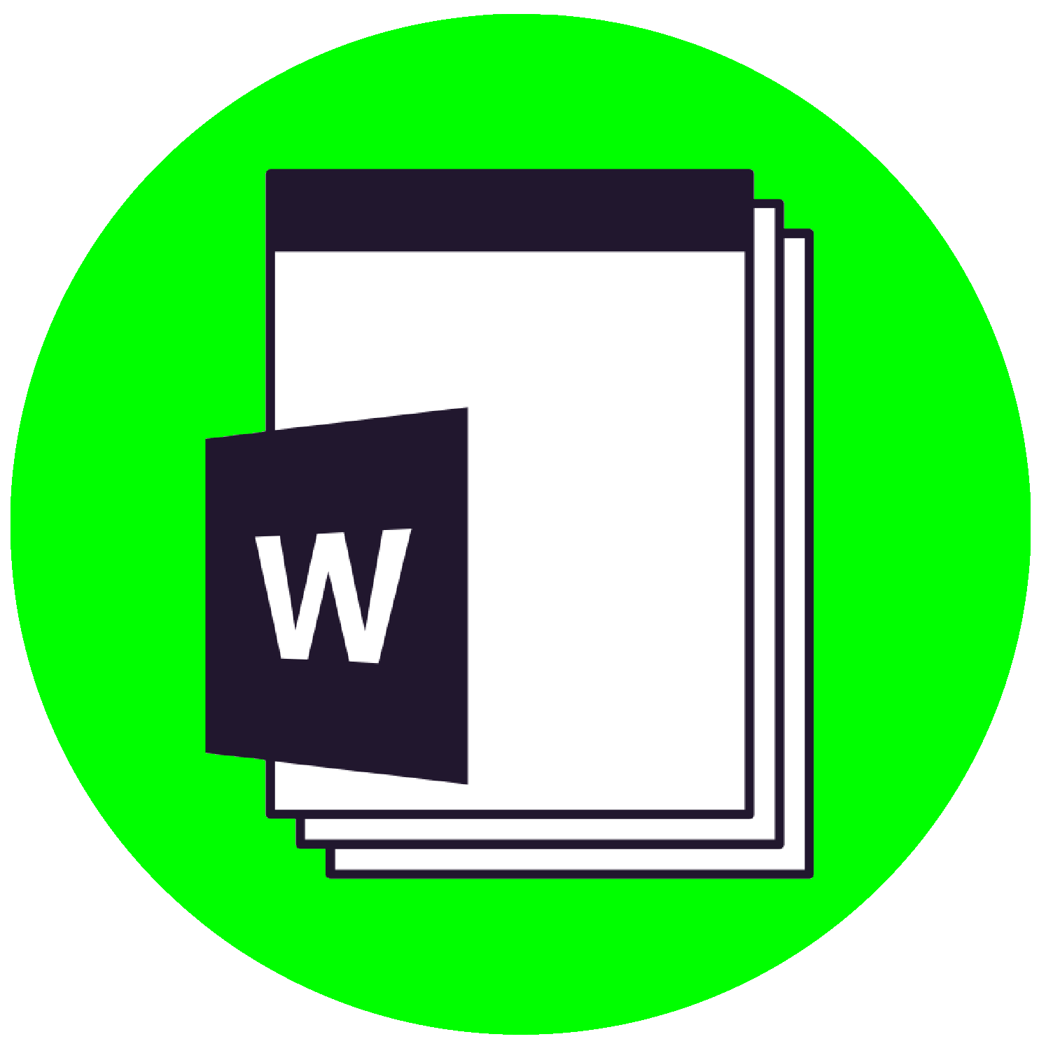 A decorative image of a Microsoft Word file